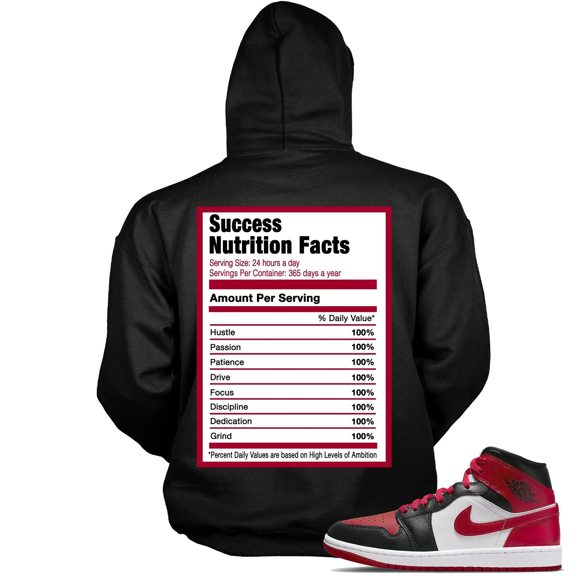 1 Mid Alternate Bred Toe Hoodie Success Nutrition