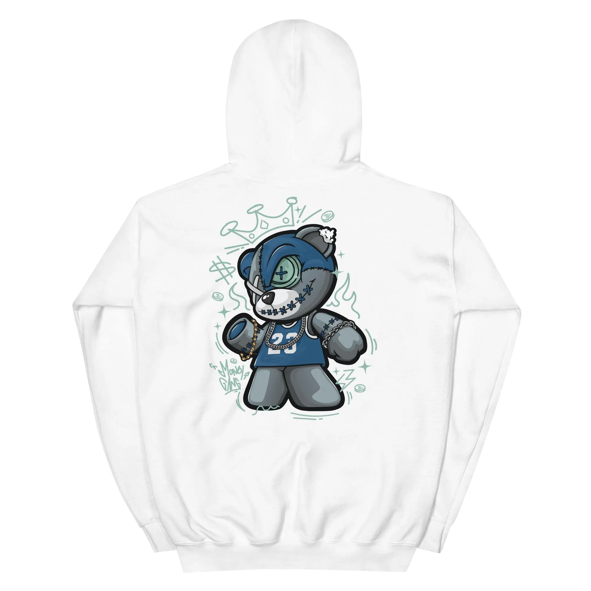 1 Mid Mystic Navy Mint Foam Hoodie Gang Bear