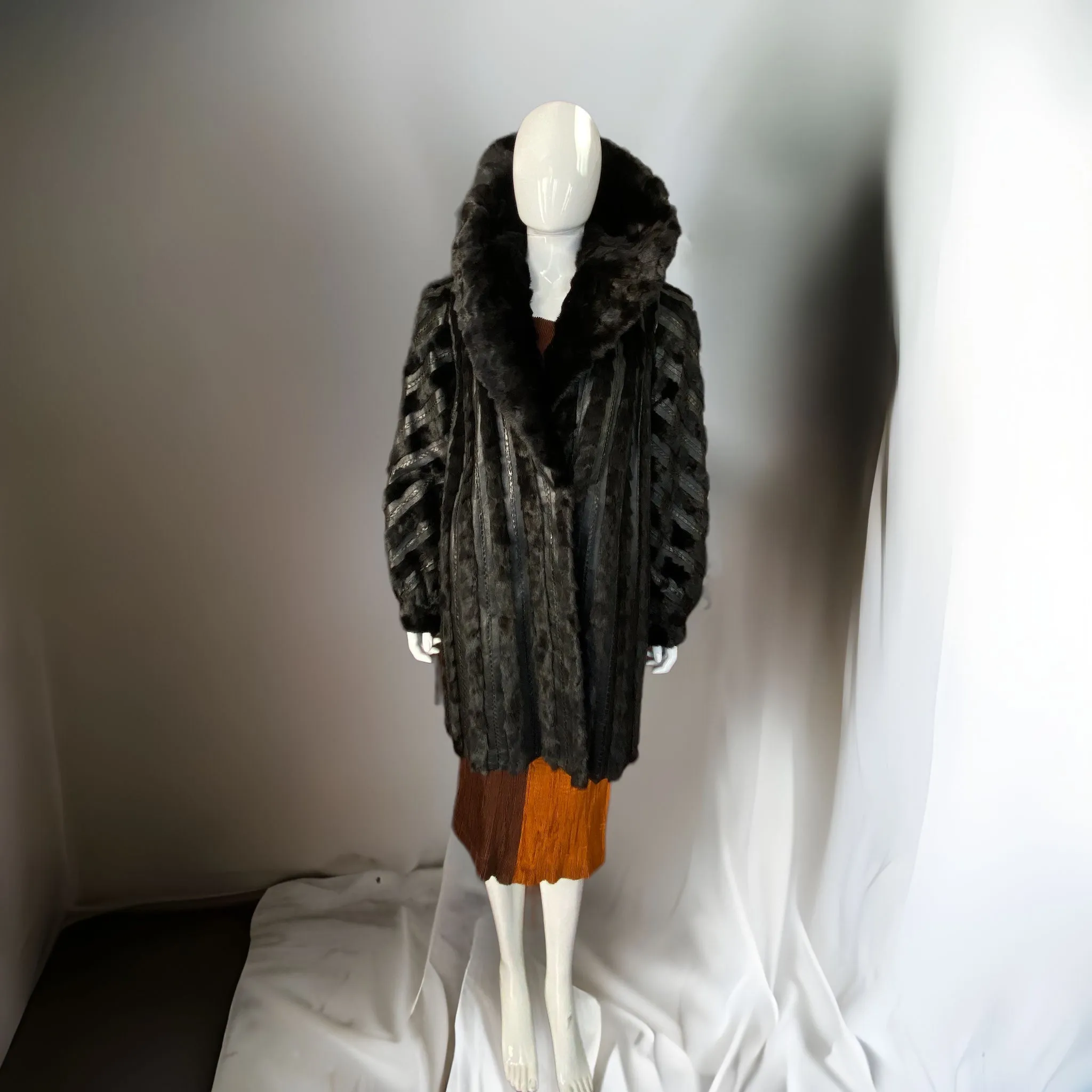 1960s Leather Snakeskin Fur Coat