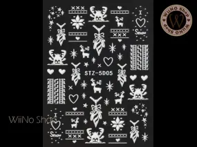 3D Reindeer Sweater Adhesive Nail Art Sticker - 1 pc (STZ-5D05)