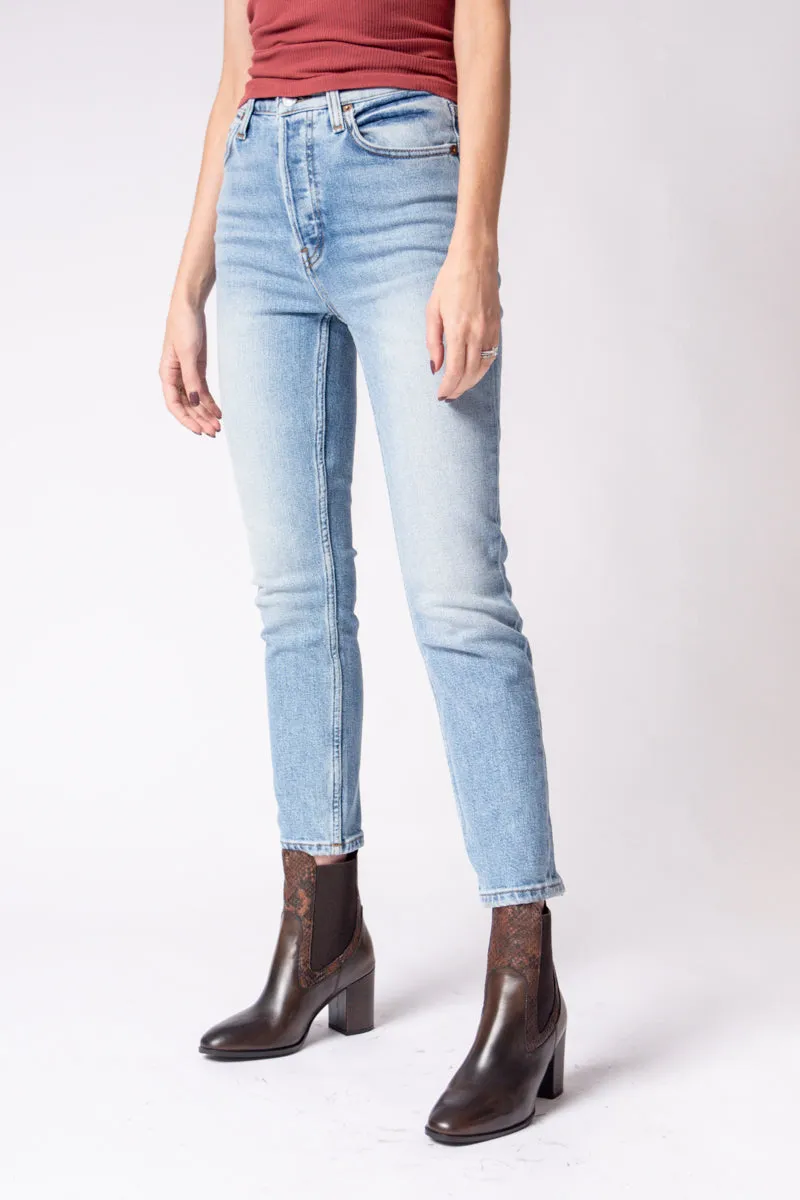 90s Ankle Crop Jeans in Hazey Indigo