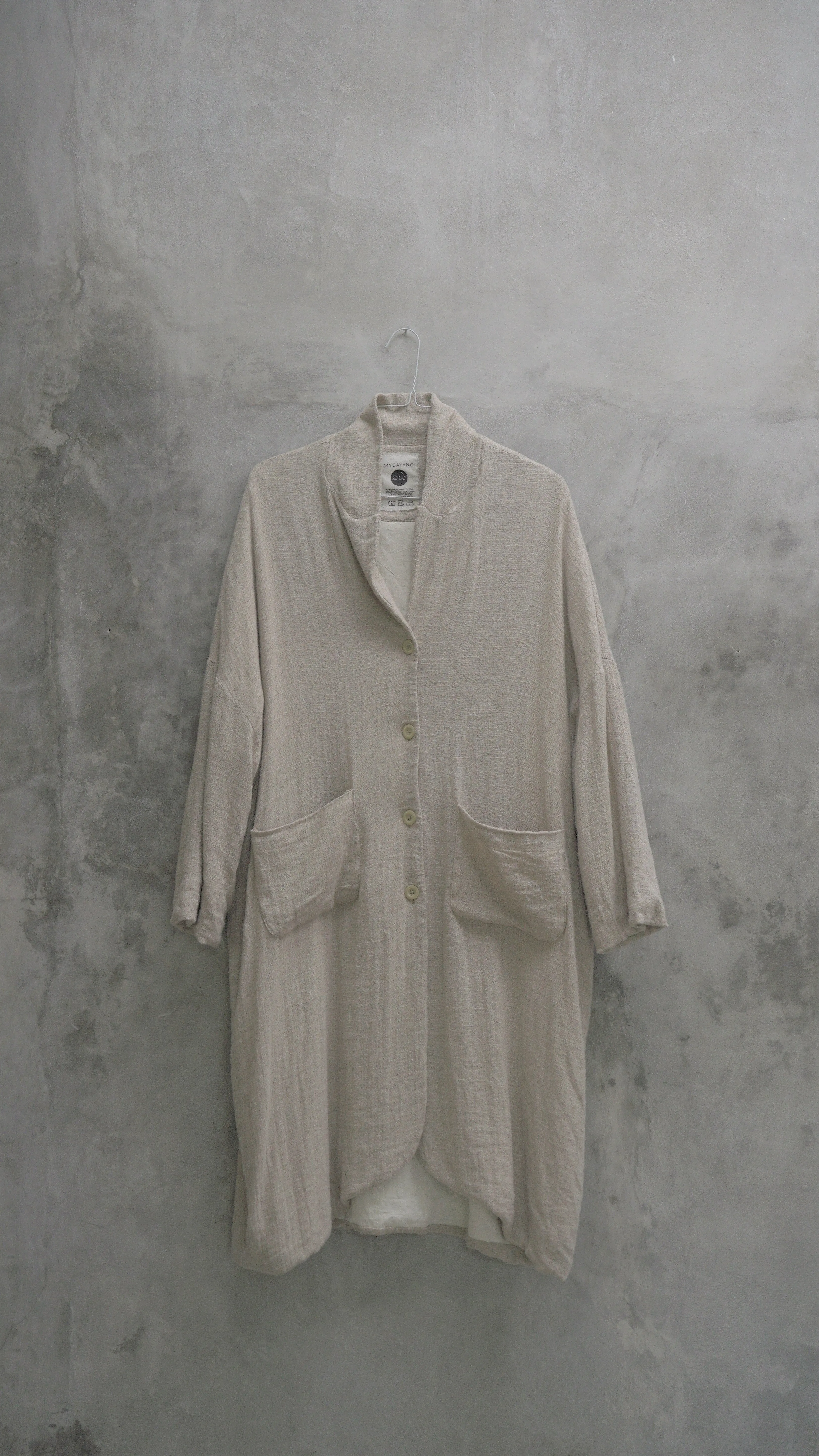 ADEM [ pure ] - coat handmade 100% raw linen