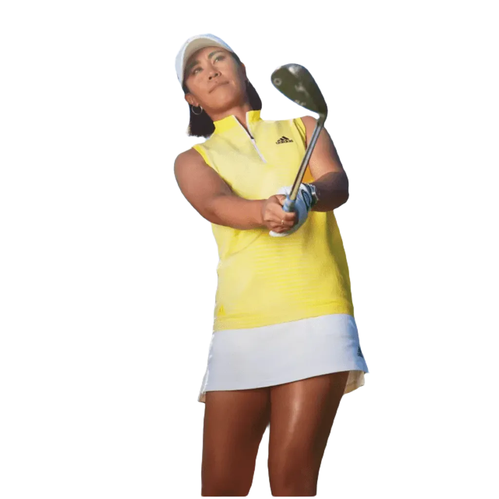 Adidas Ladies Primeknit Sleeveless Golf Polo Shirt - Yellow