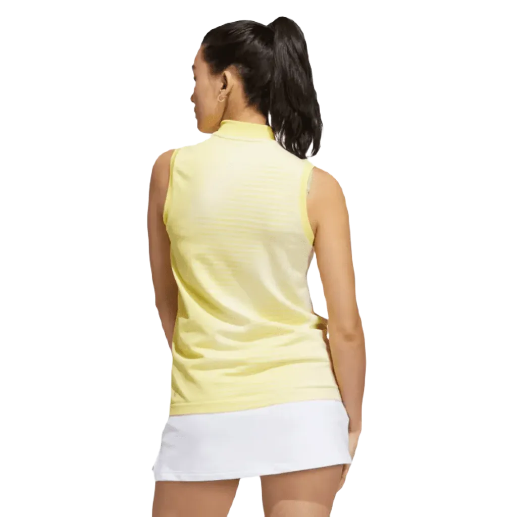 Adidas Ladies Primeknit Sleeveless Golf Polo Shirt - Yellow