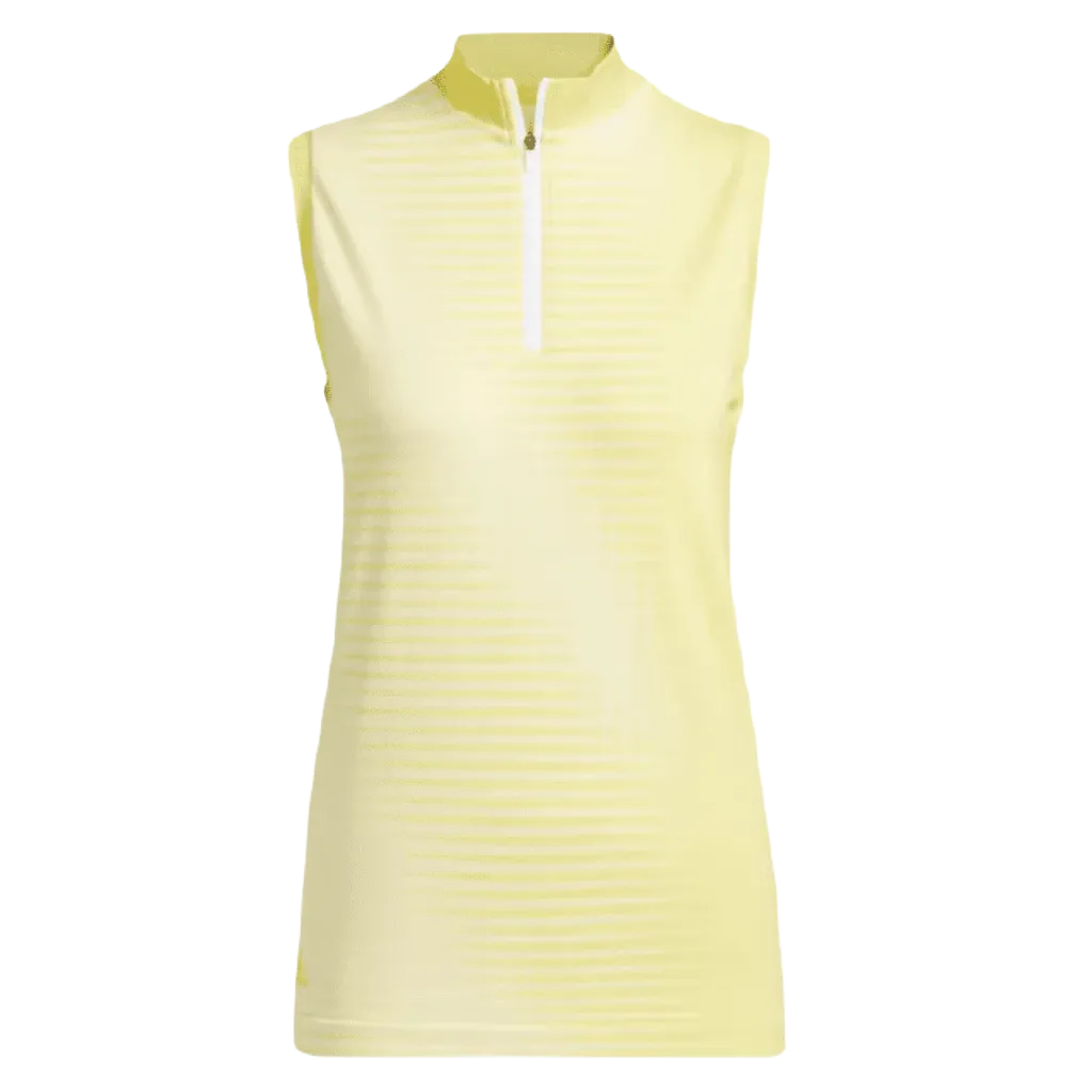 Adidas Ladies Primeknit Sleeveless Golf Polo Shirt - Yellow