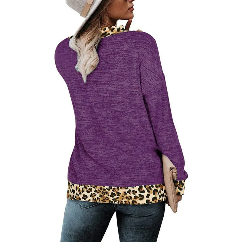 Animal Print Long Sleeve Wrap Sweater