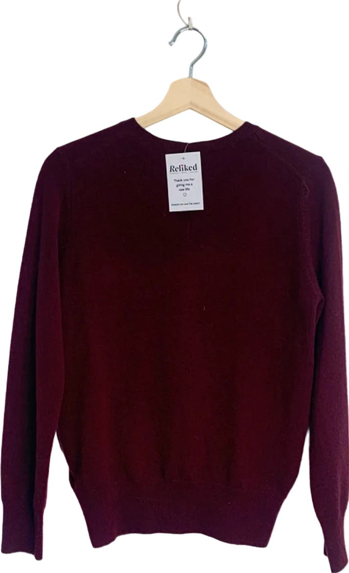 Autograph Burgundy Cashmere Sweater UK Size 10