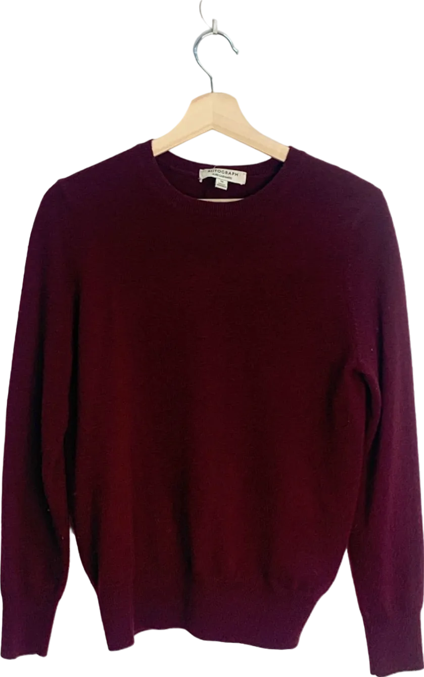 Autograph Burgundy Cashmere Sweater UK Size 10