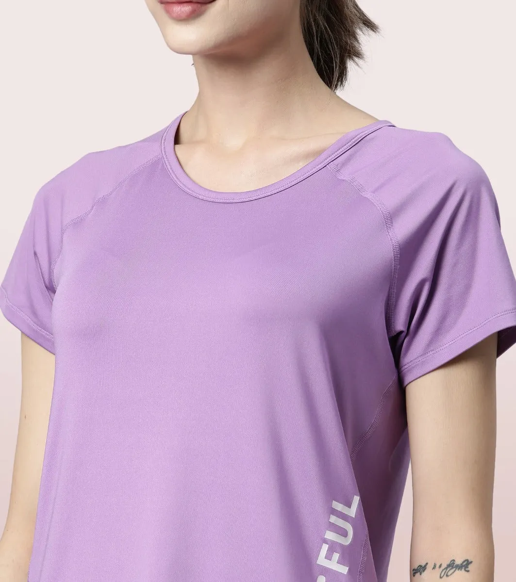 Basic Active Tee | Raglan Sleeve Scoop Neck Dry Fit Graphic Tee