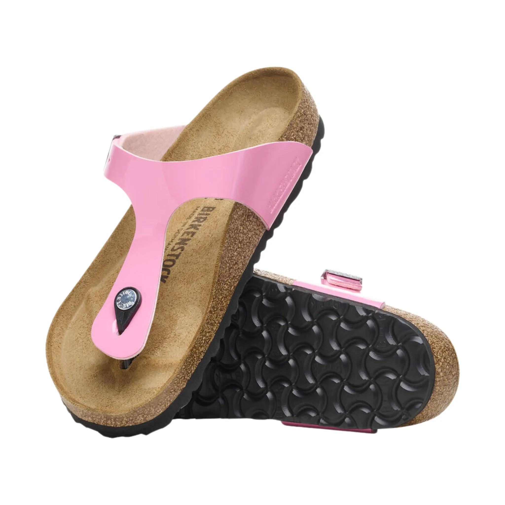 Birkenstock Gizeh Birko Flor Patent Sandal - Candy Pink/Black