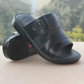 Black medicated slippers for men