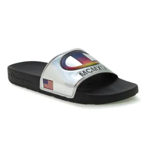 Champion IPO Metallic Silver Slides