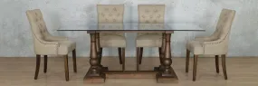 Charlotte Glass Top & Duchess 6 Seater Dining Set