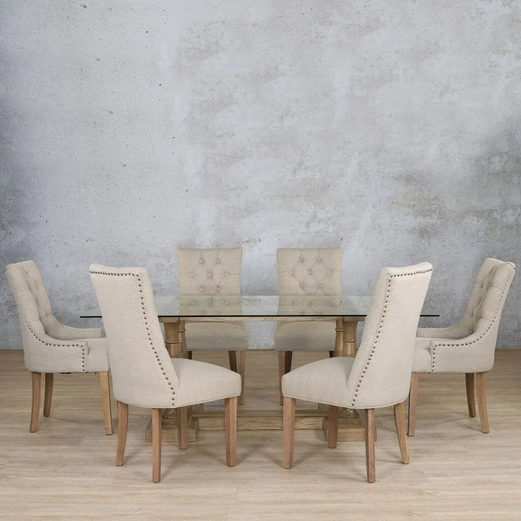 Charlotte Glass Top & Duchess 6 Seater Dining Set