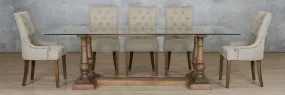 Charlotte Glass Top & Duchess 8 Seater Dining Set