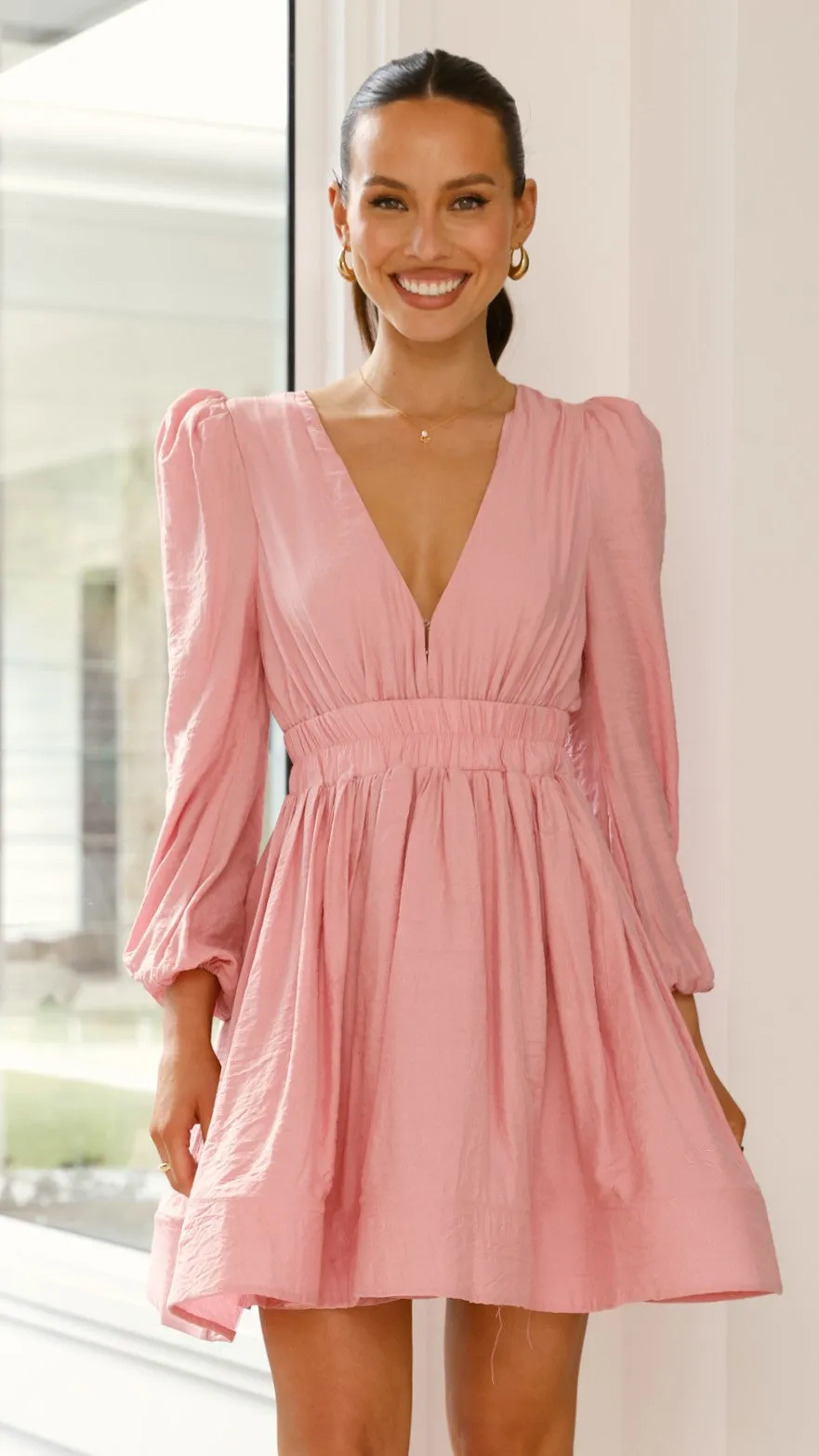 Charlotte Mini Dress - Soft Pink