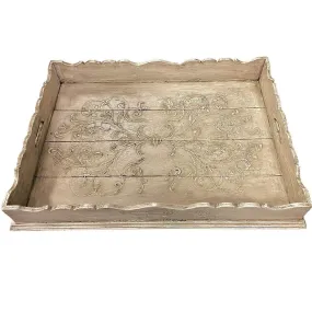 Charlotte Painted Scroll Wood Tray