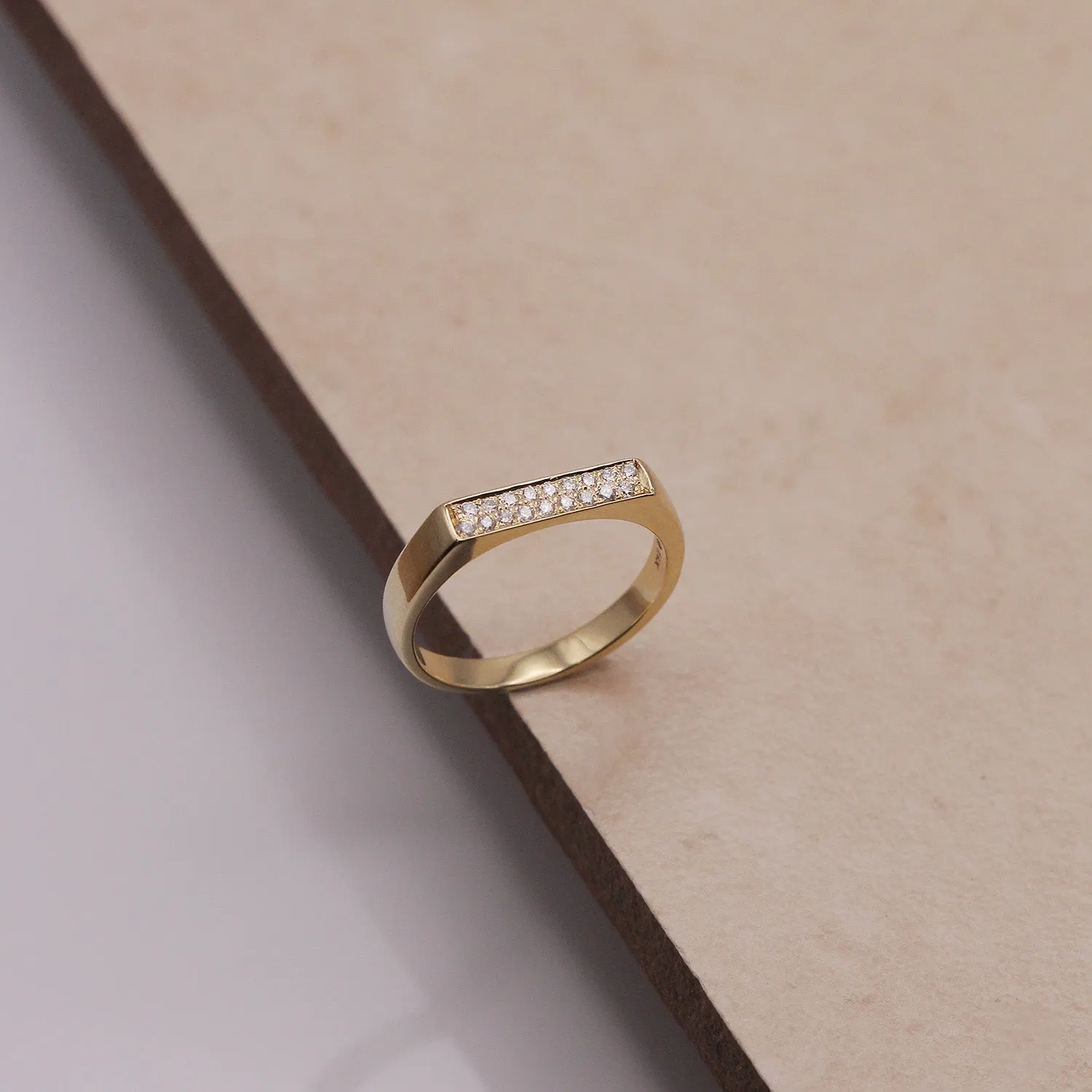 Charlotte Yellow Gold Ring White Diamonds