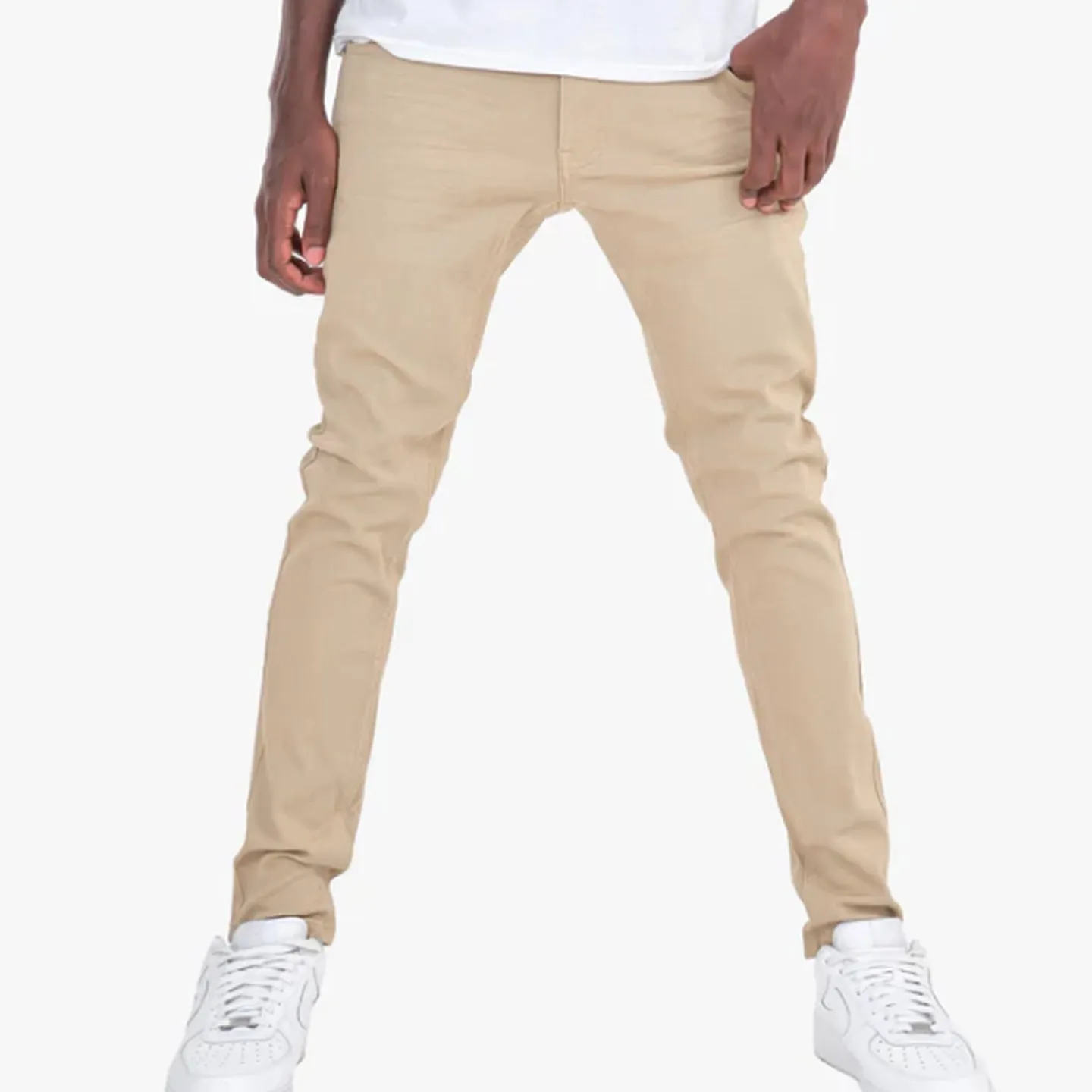 Copper Rivet Plain Slim Jean (Khaki)