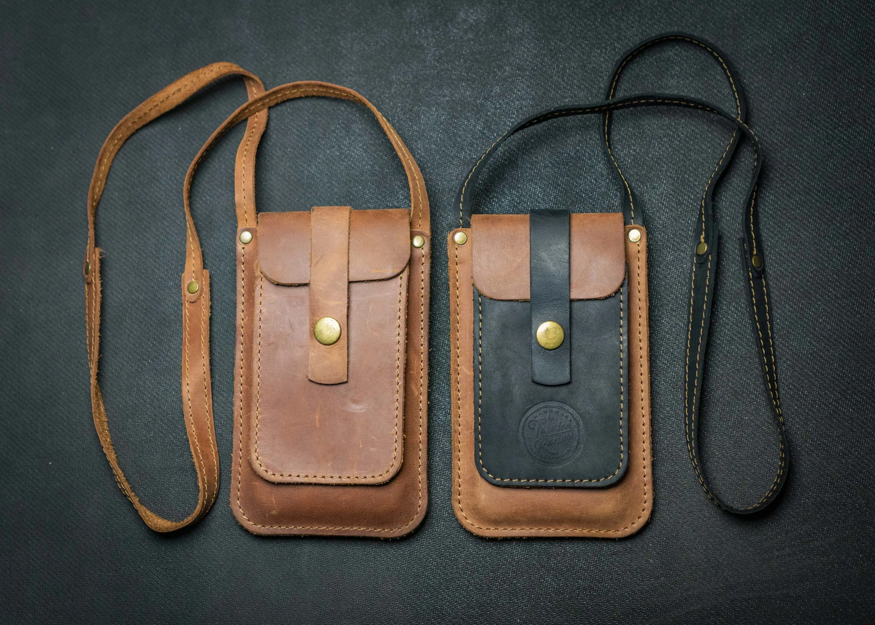 Designer leather phone bag