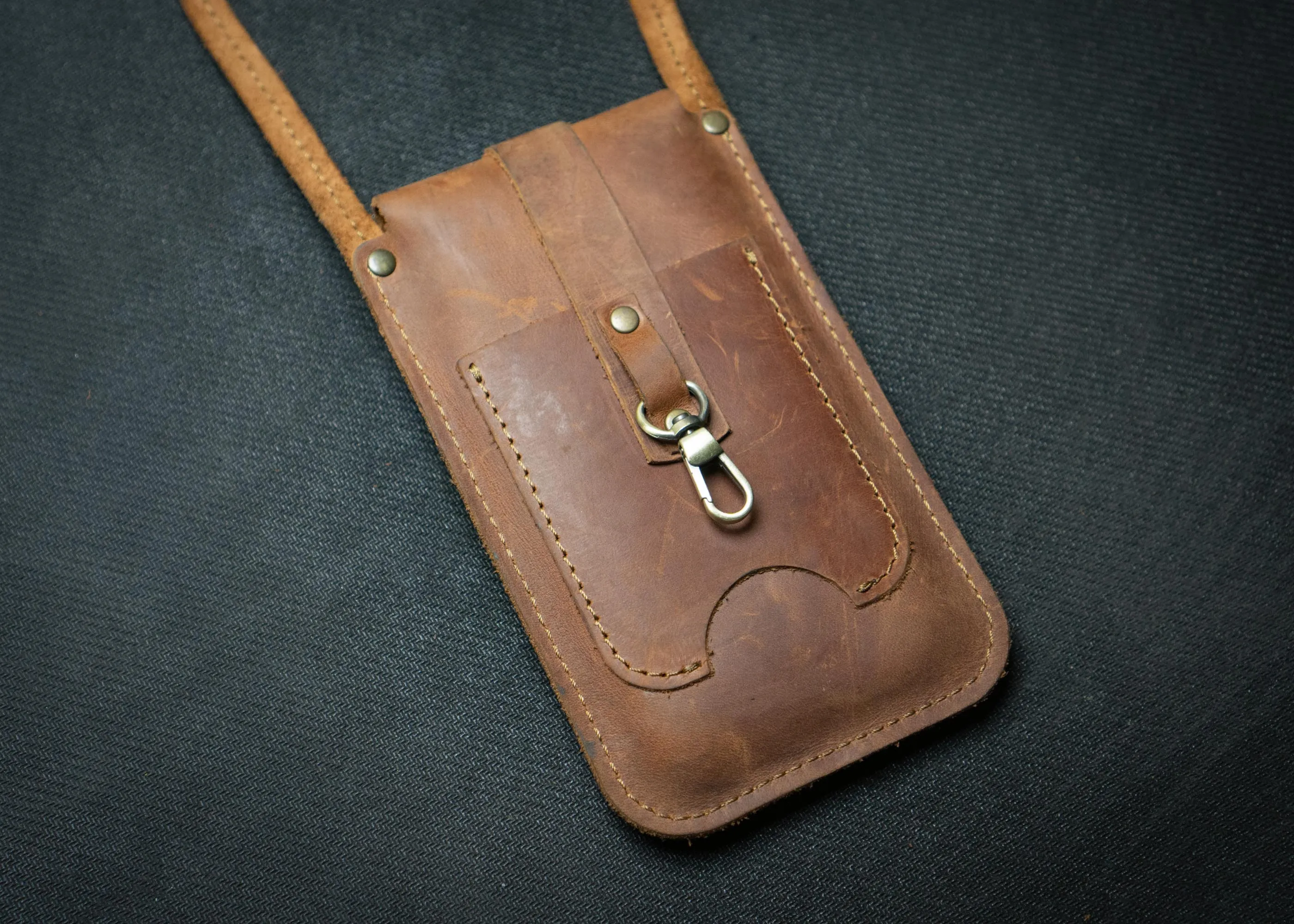 Designer leather phone bag