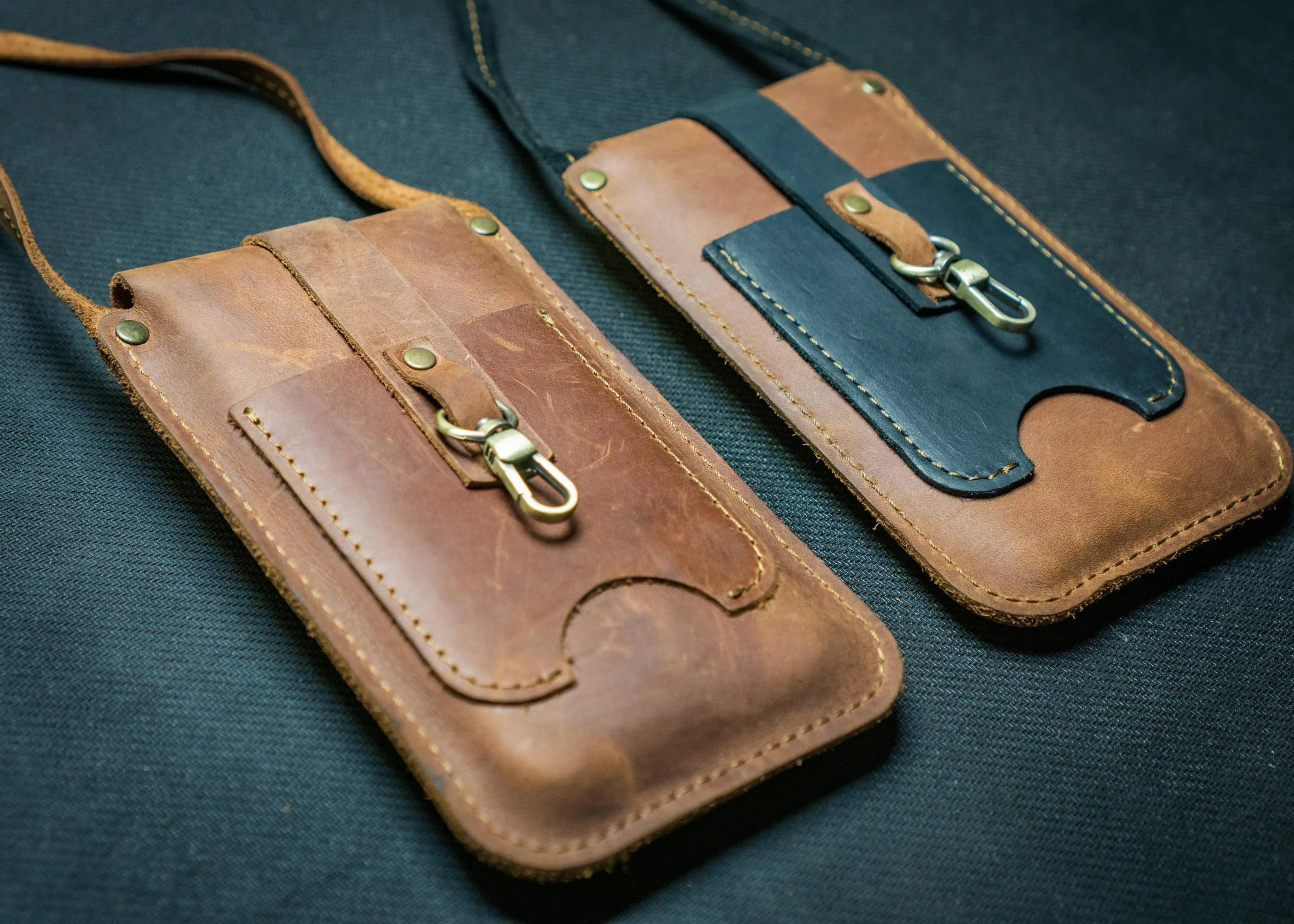 Designer leather phone bag