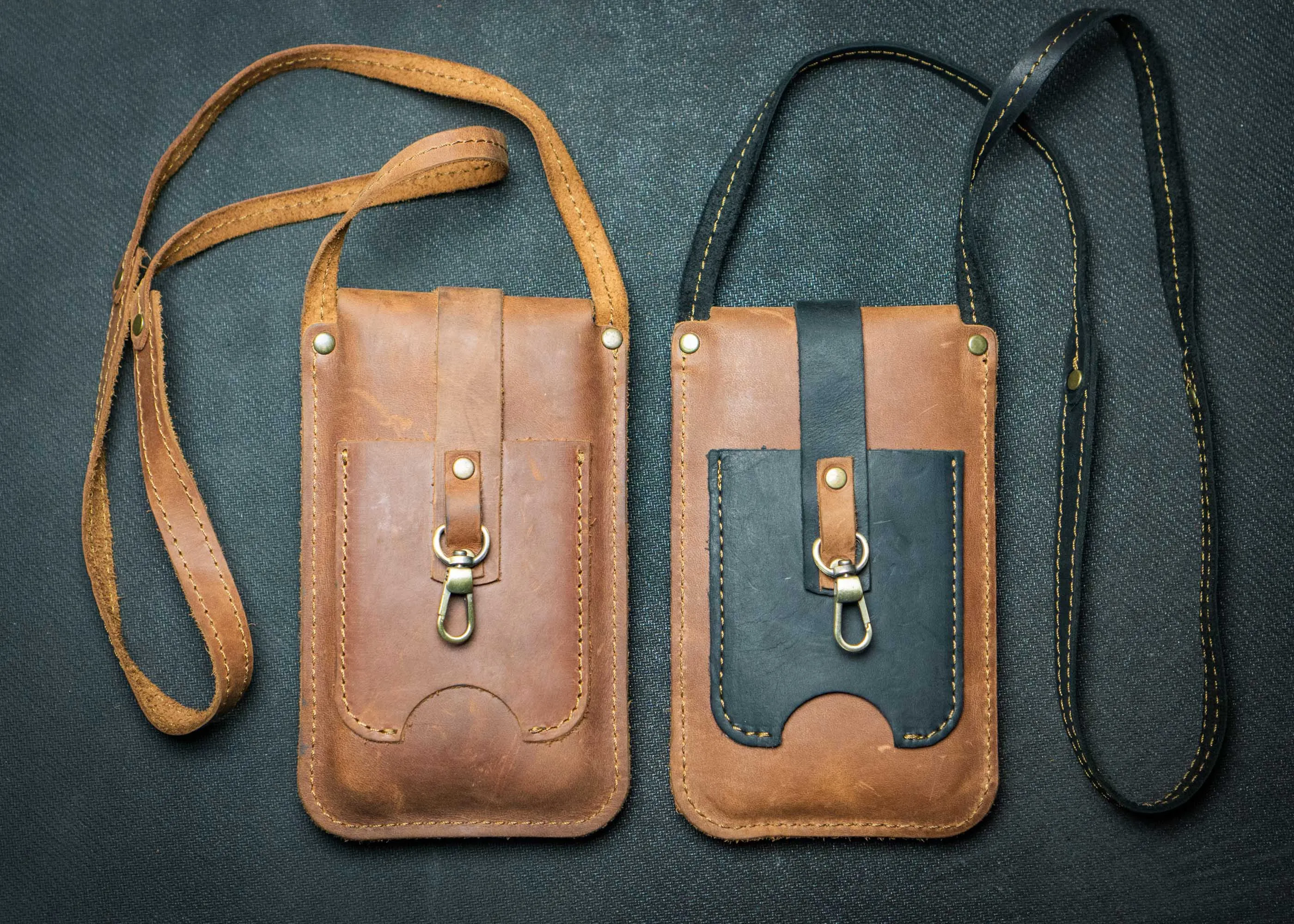 Designer leather phone bag