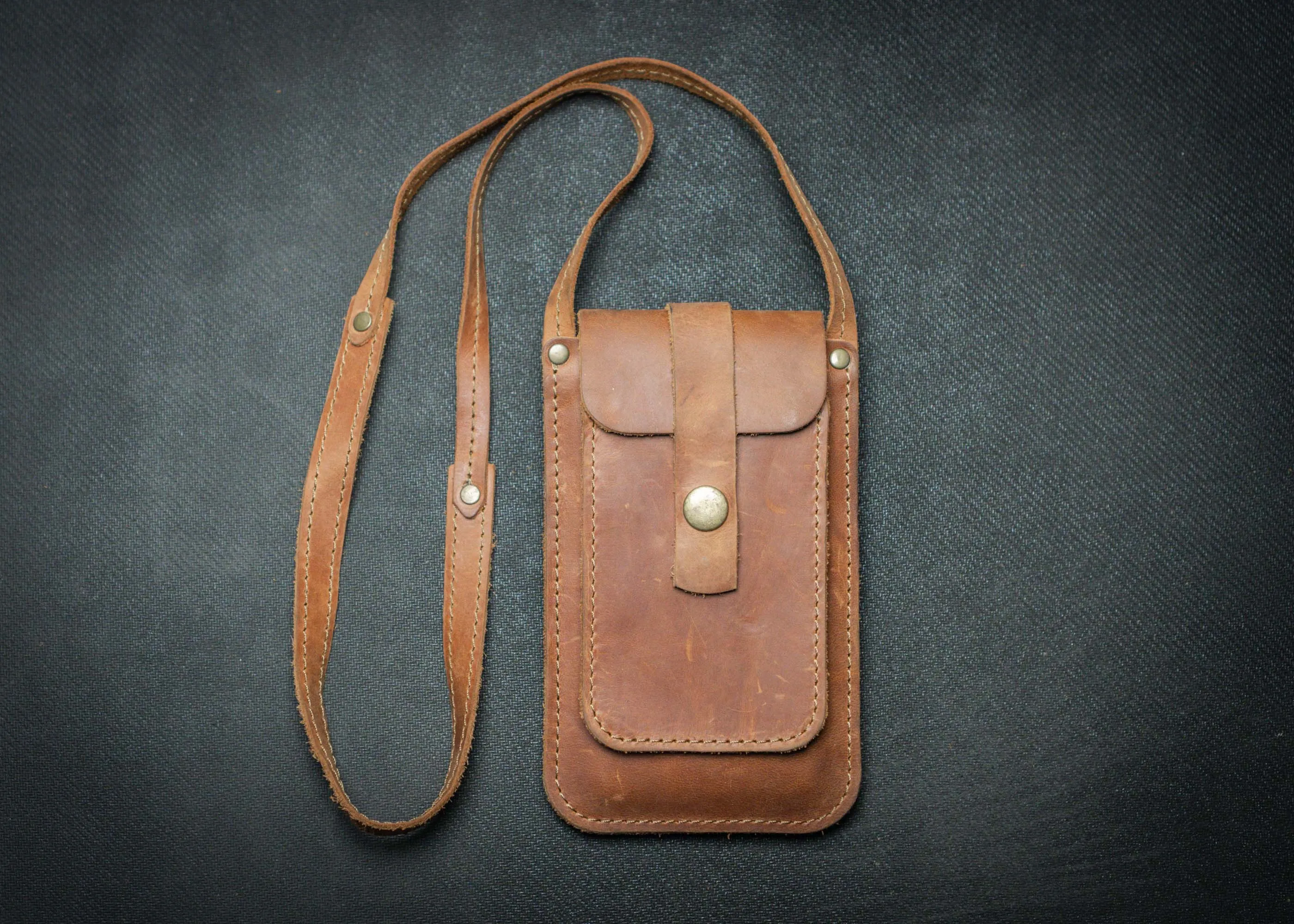 Designer leather phone bag