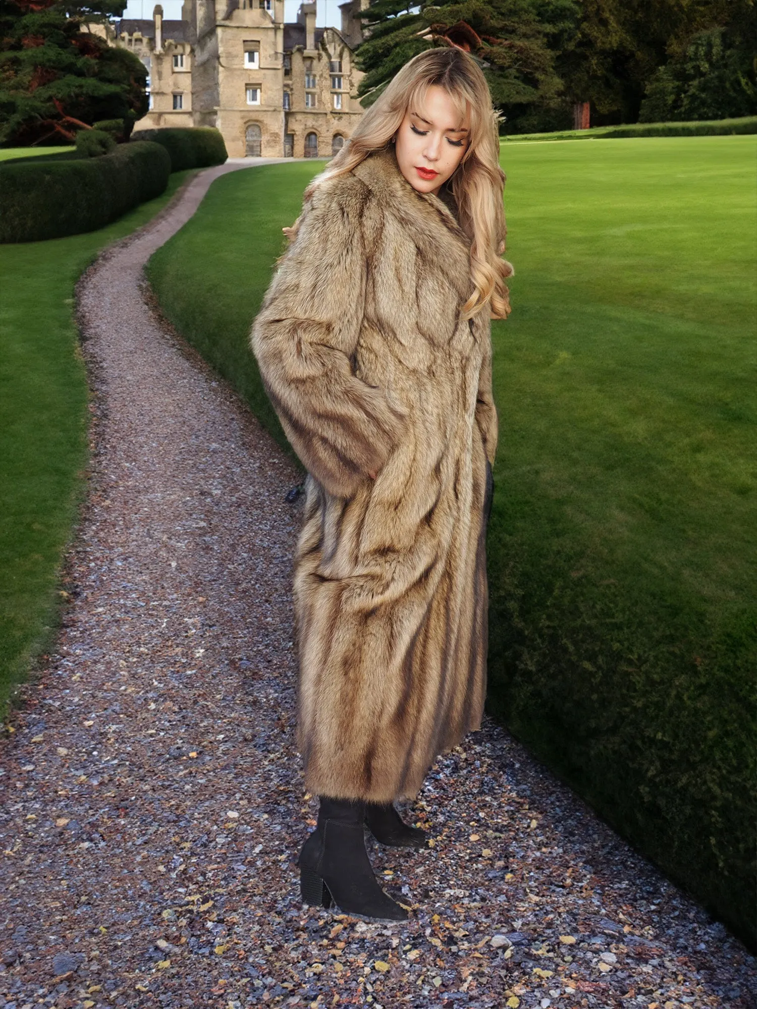 Fisher Sable Fur Coat Coats S 50" Long