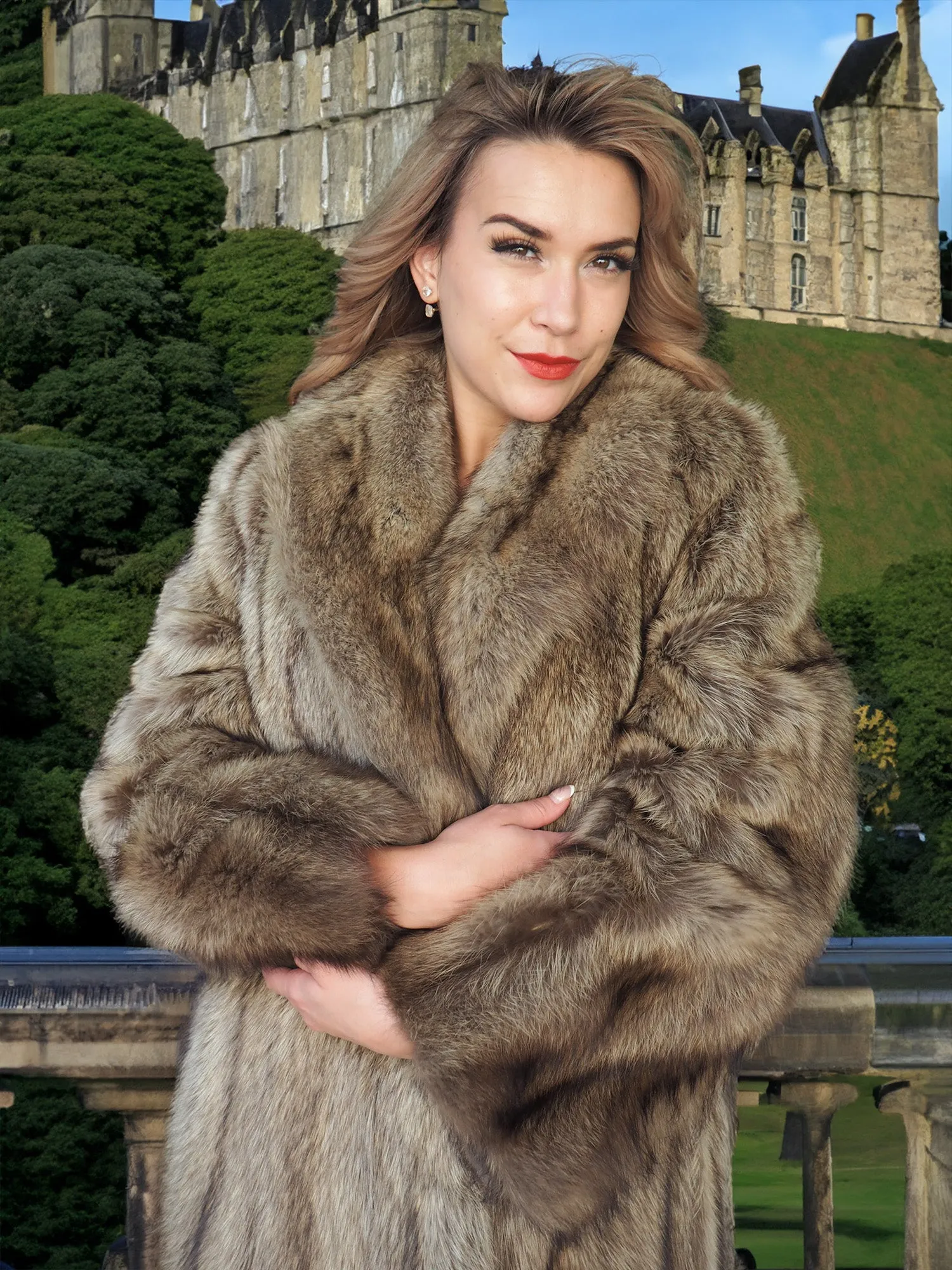 Fisher Sable Fur Coat Coats S 50" Long