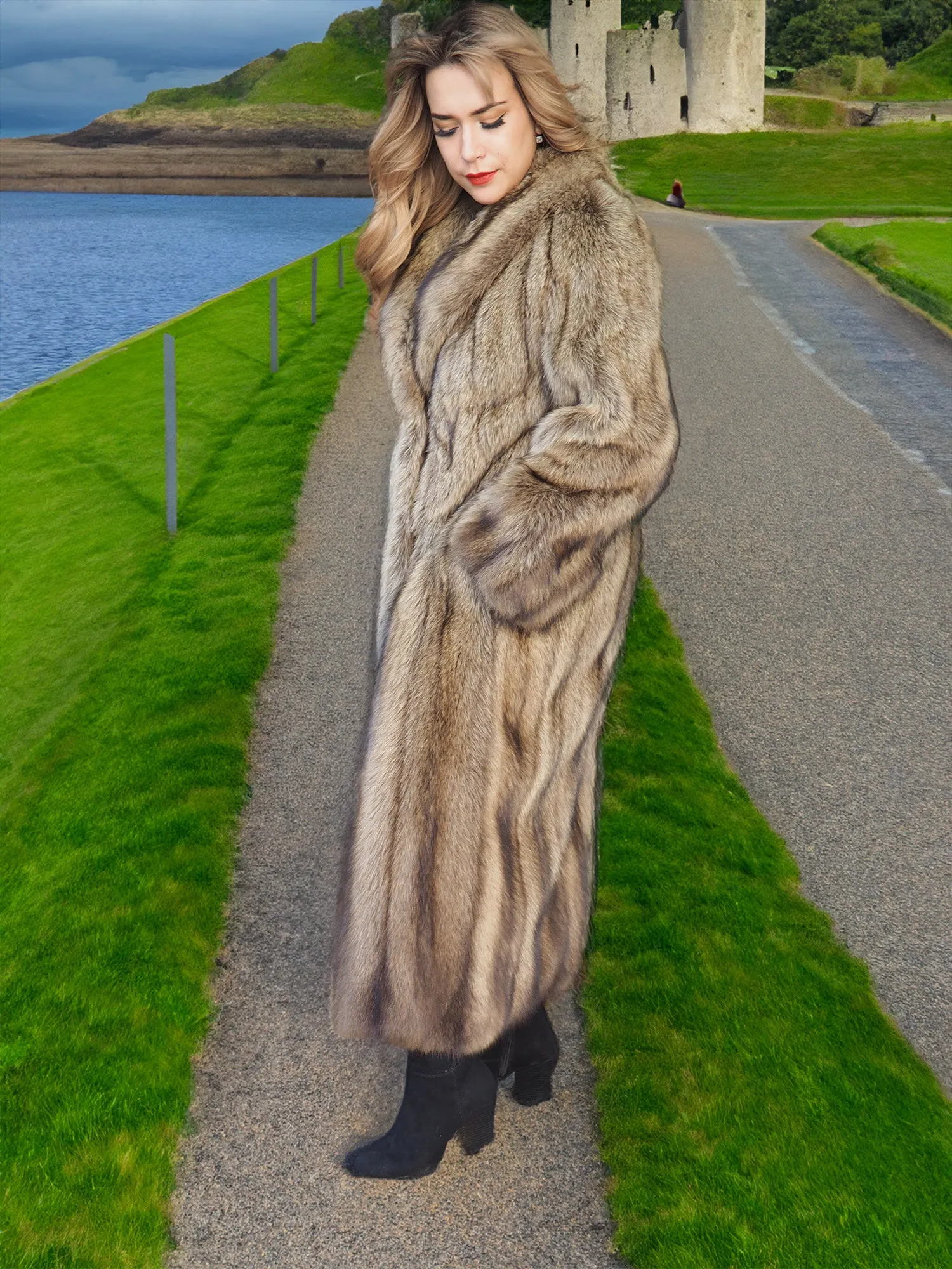 Fisher Sable Fur Coat Coats S 50" Long