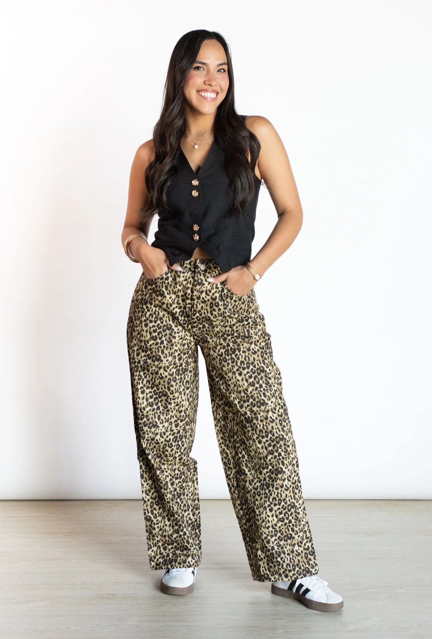 Flattery Won't Work Leopard Denim Pant