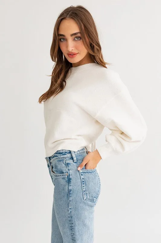 Fuzzy Sweater with Back Ruching