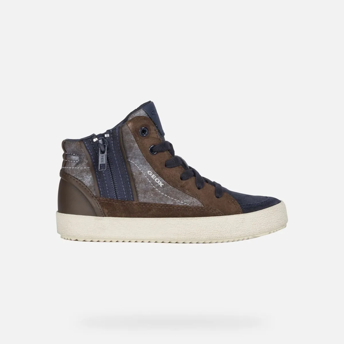 Geox Boy's Alonisso Brown/Navy Suede Hi (Sizes 36-37)