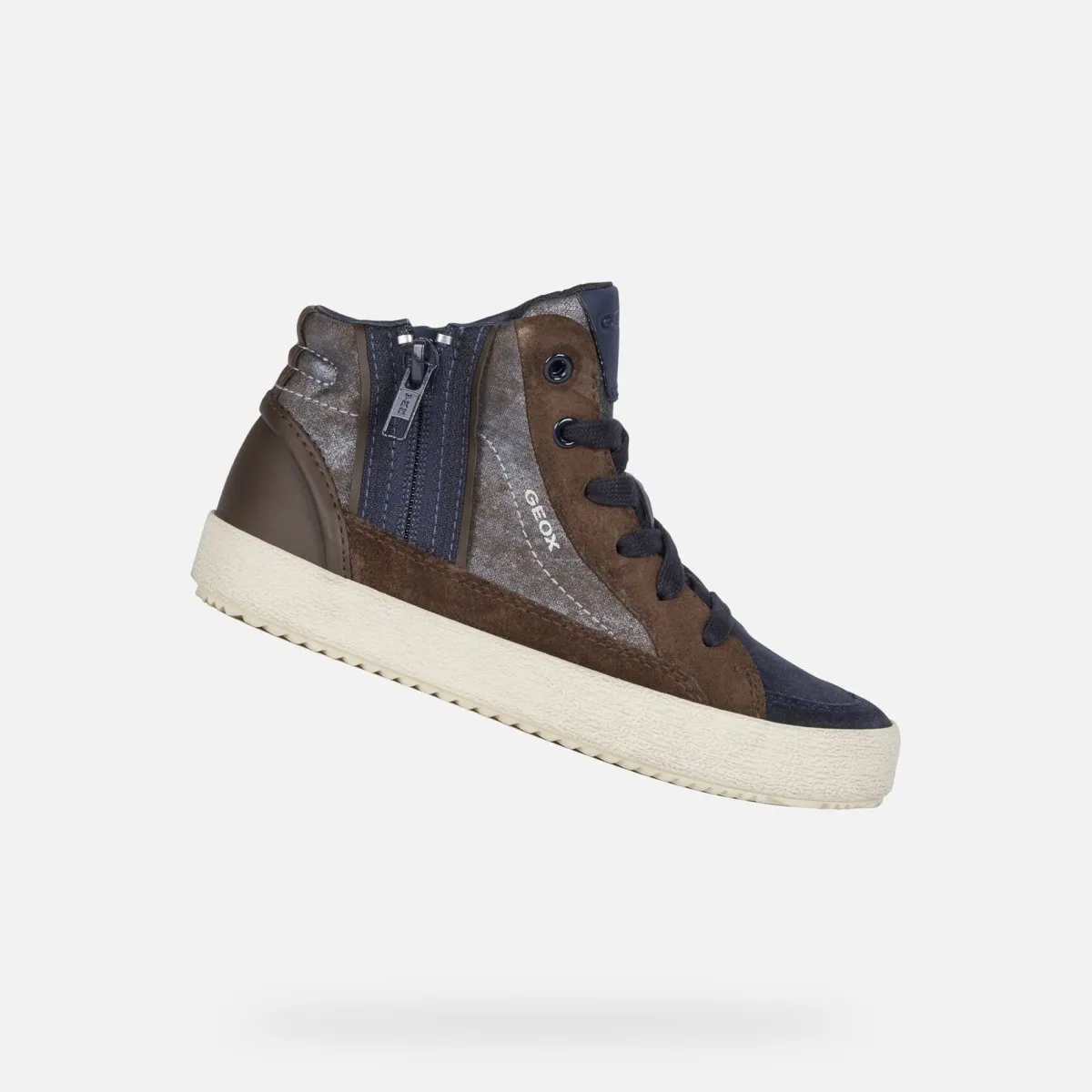 Geox Boy's Alonisso Brown/Navy Suede Hi (Sizes 36-37)