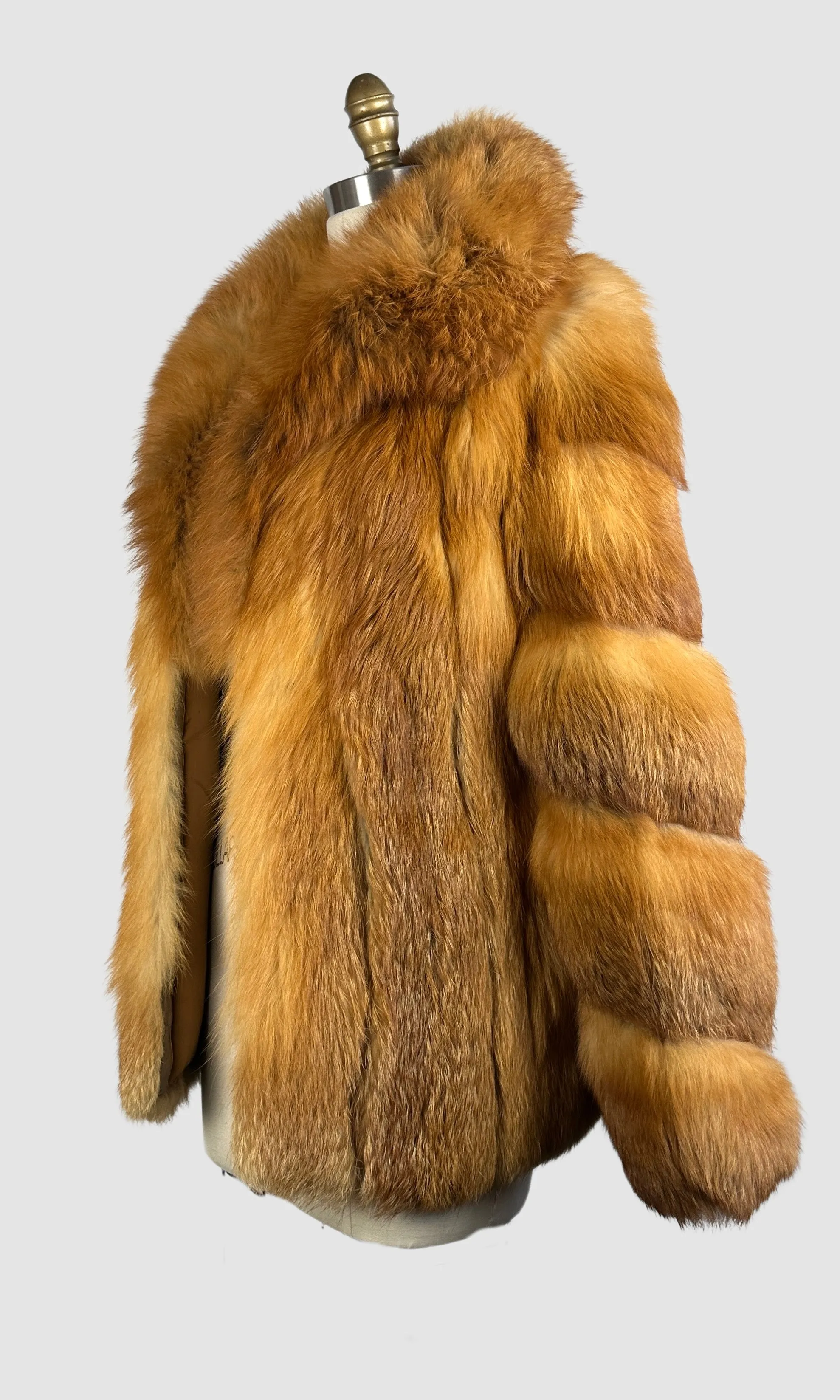 GLAM SLAM 70s Herbert's  Red Fox Fur Coat   Small