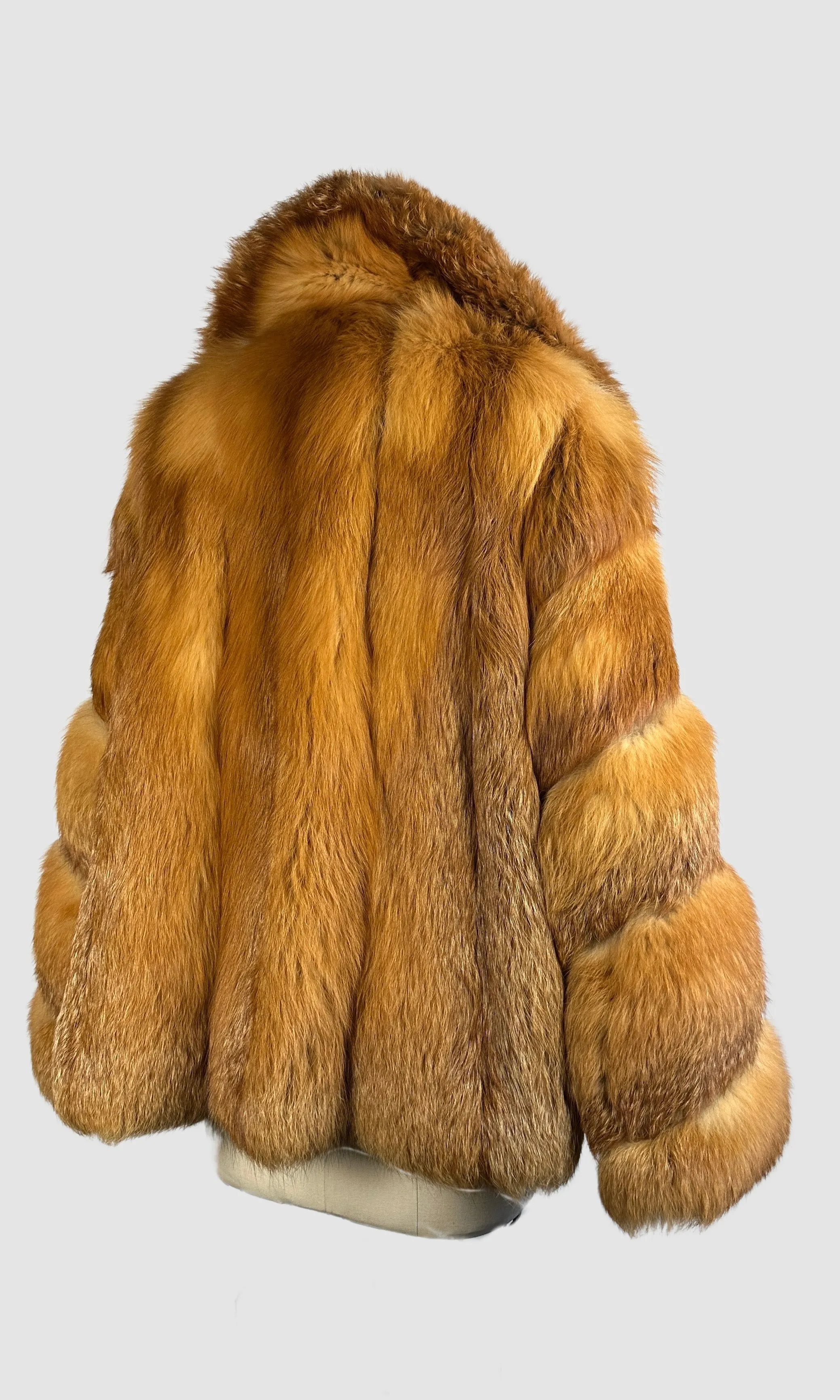 GLAM SLAM 70s Herbert's  Red Fox Fur Coat   Small