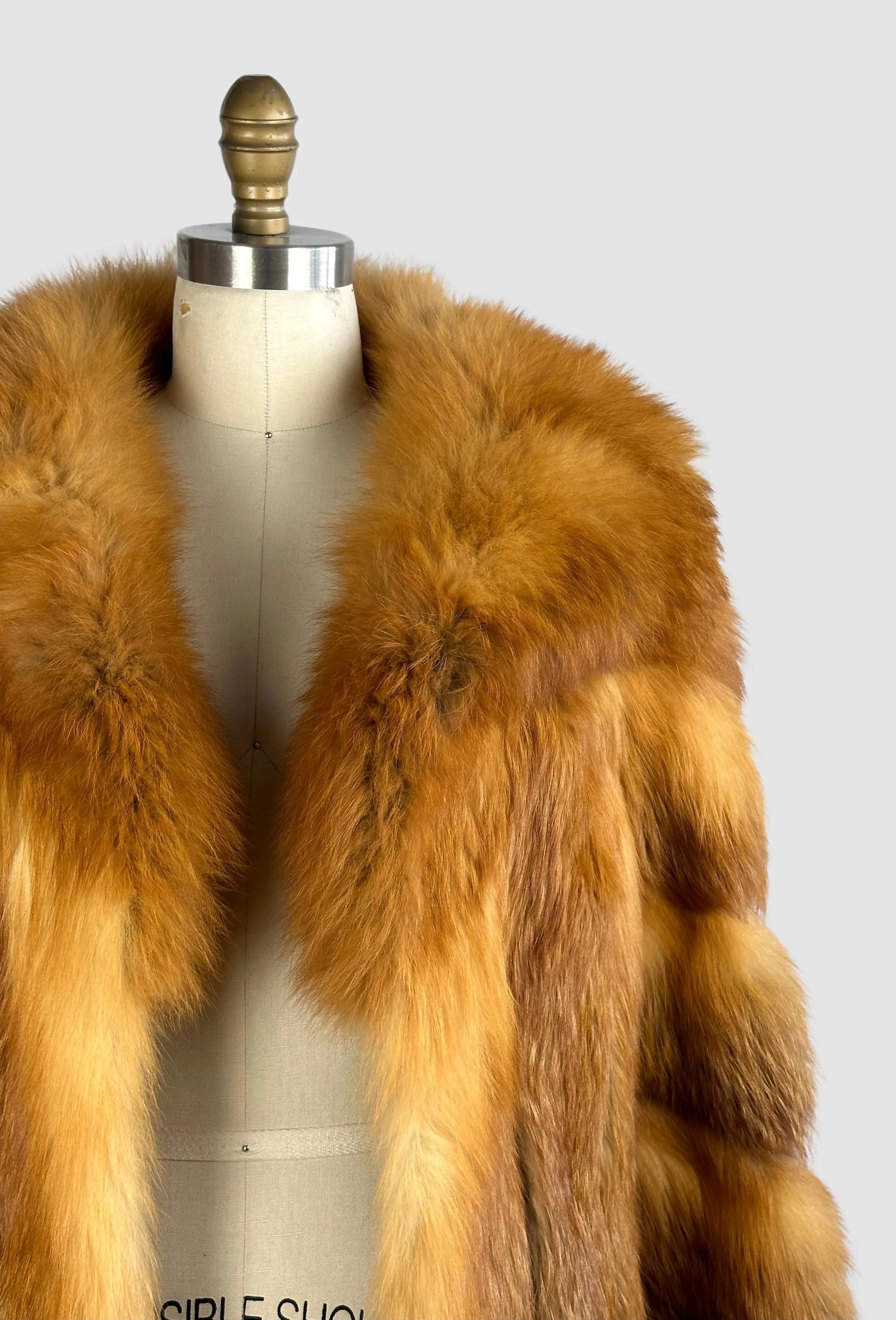 GLAM SLAM 70s Herbert's  Red Fox Fur Coat   Small