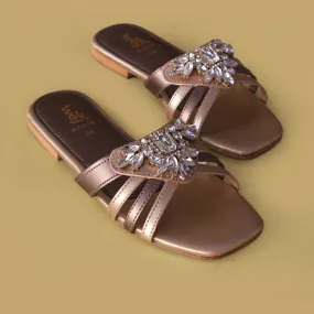 Golden Fancy Slippers for women