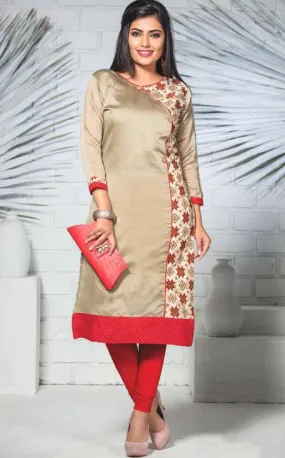 Gorgeous Mustard Color Silk Cotton Kurti