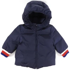 Gucci Baby Navy Logo Back Puffer Coat - 6/9 M