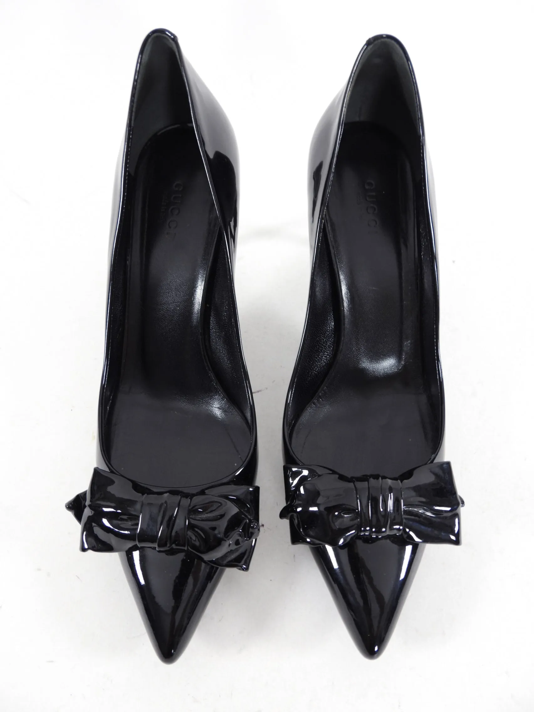 Gucci Patent Bow 80mm Pumps - 40