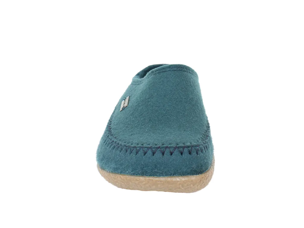 Haflinger Felt Clogs Blizzard Credo Teal