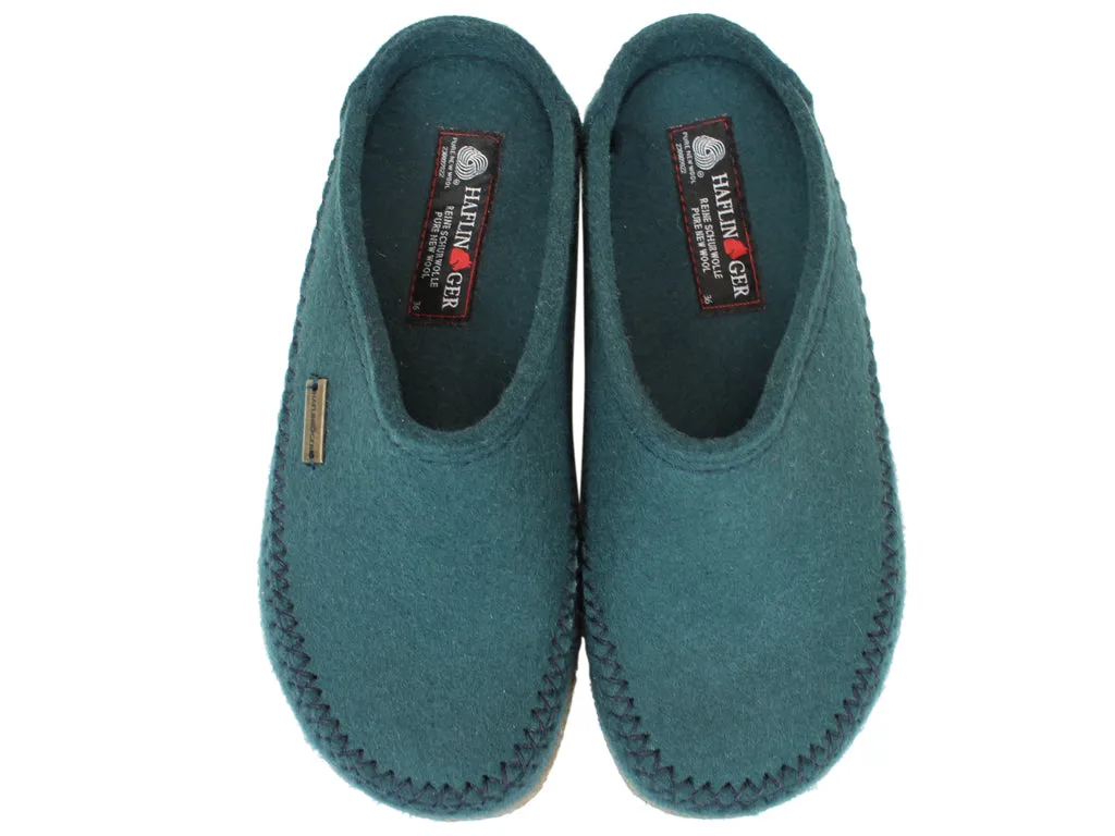 Haflinger Felt Clogs Blizzard Credo Teal