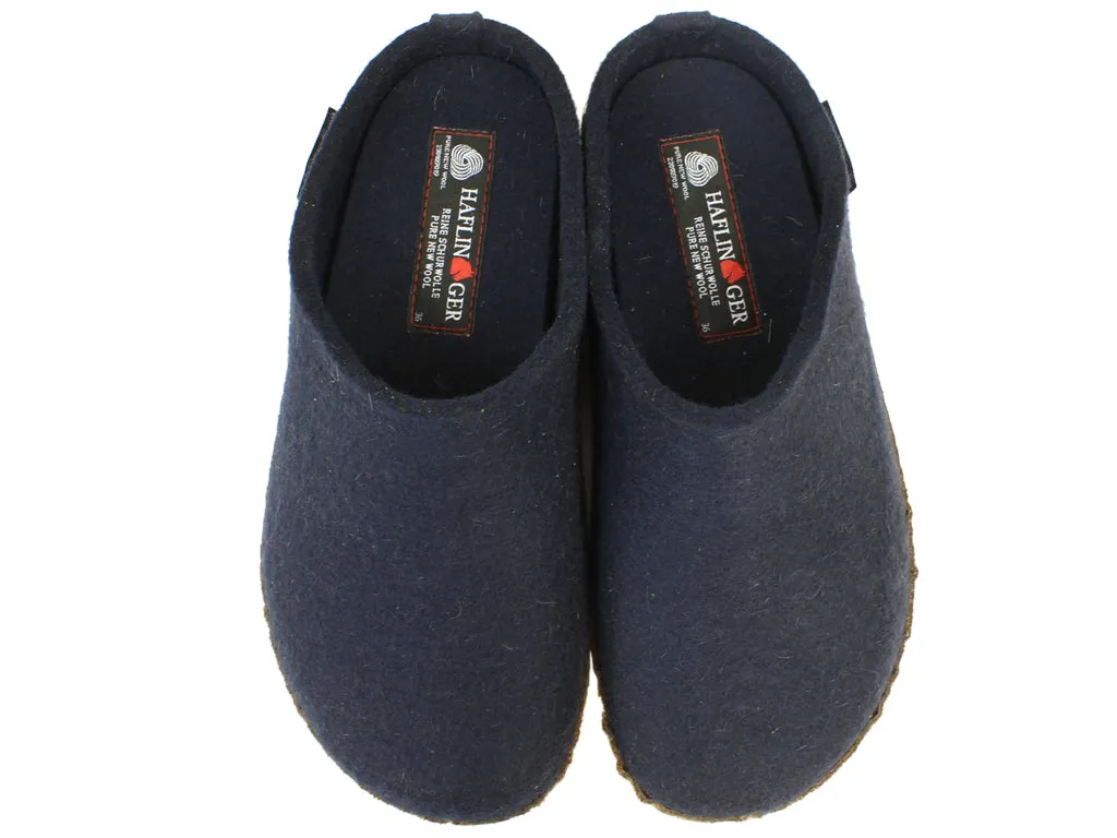 Haflinger Felt Slippers Emil Navy Blue