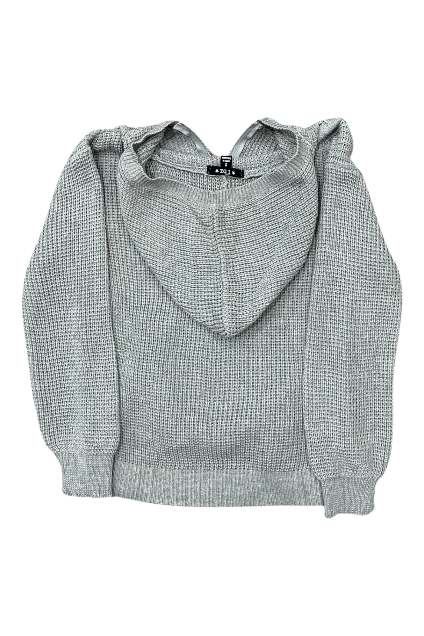 Heather Grey Cable Knit Zip Hoodie