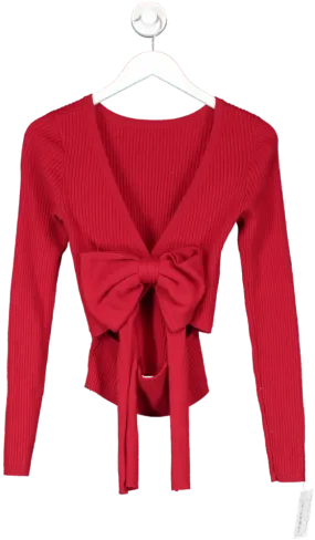 House of CB Red Sula Scarlet Cashmere Blend Bow Sweater UK XS