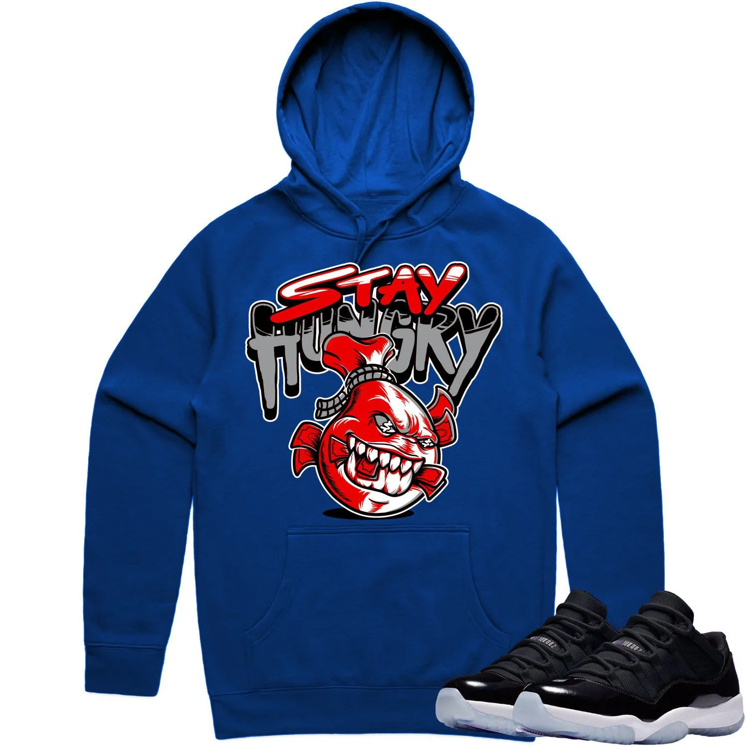 Jordan 11 Low Space Jam 11s Hoodie to Match - RED STAY HUNGRY