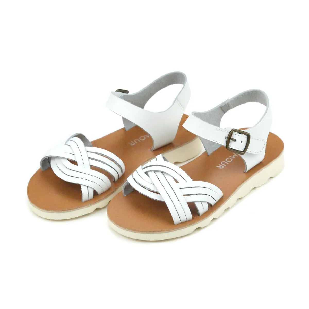 l'amour - White Athena Braided Sandal