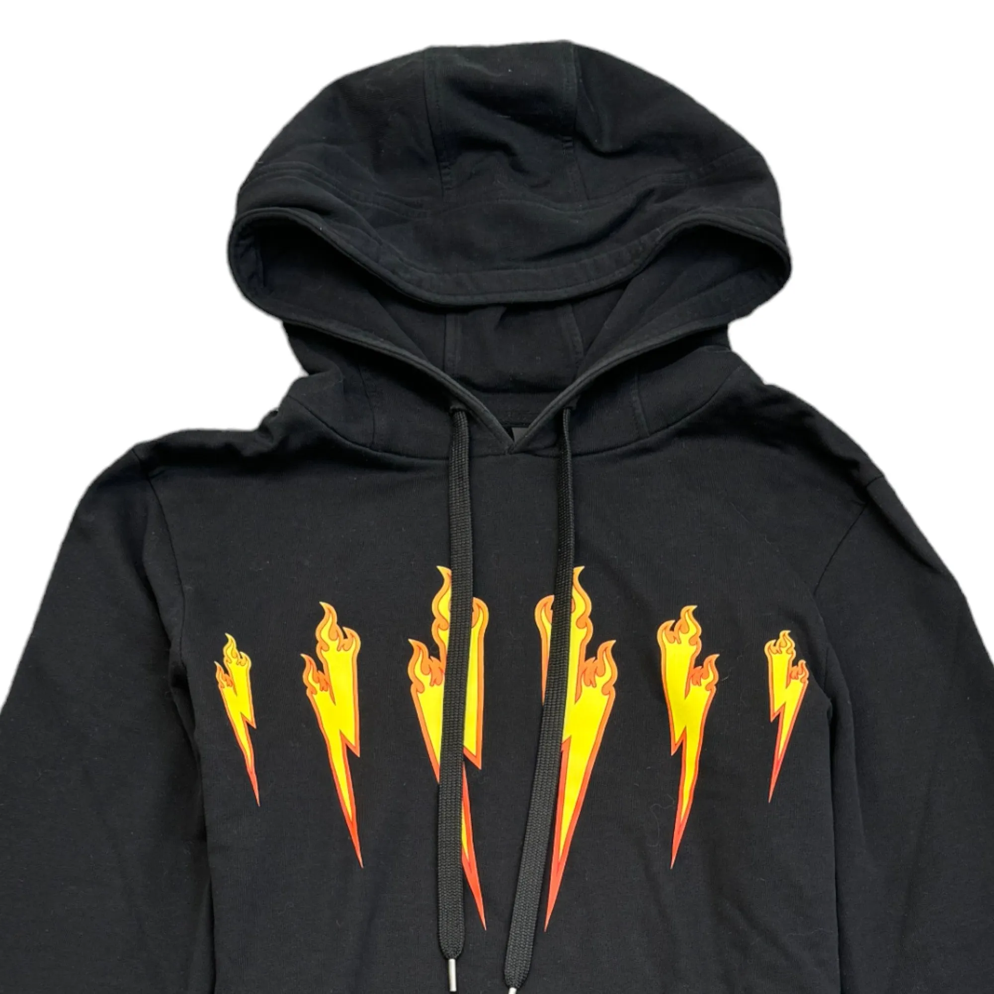 Men's Lightning Bolt Hoodie Black Size S